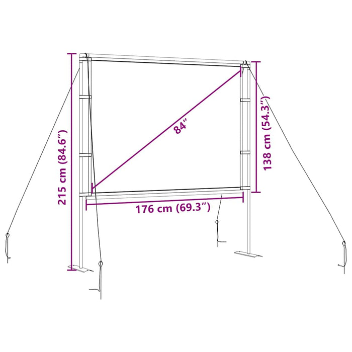 Projection Screen With Stands 84 Inch 4:3 Aobobax
