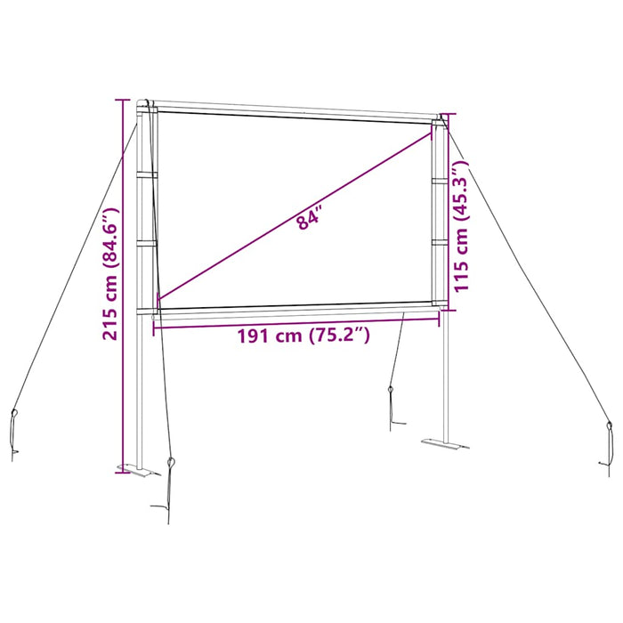 Projection Screen With Stands 84 Inch 16:9 Aoboban