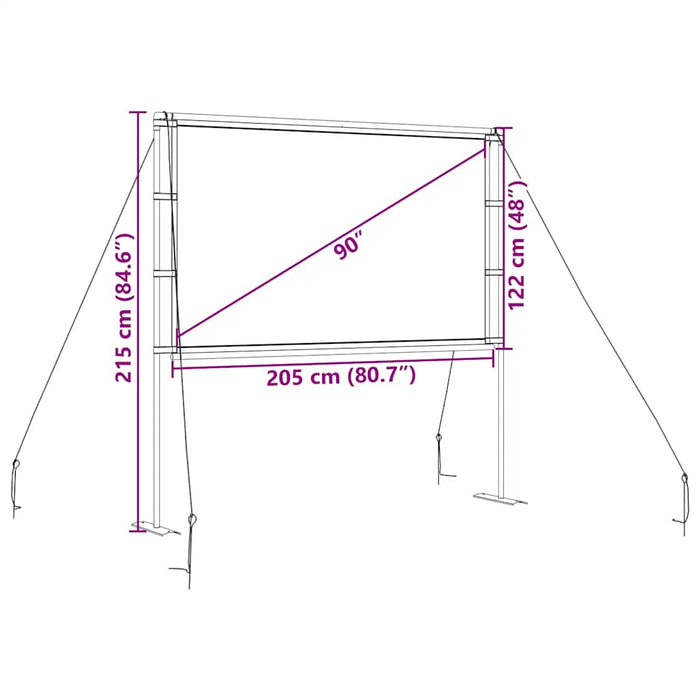 Projection Screen With Stands 90 Inch 16:9 Aobobak