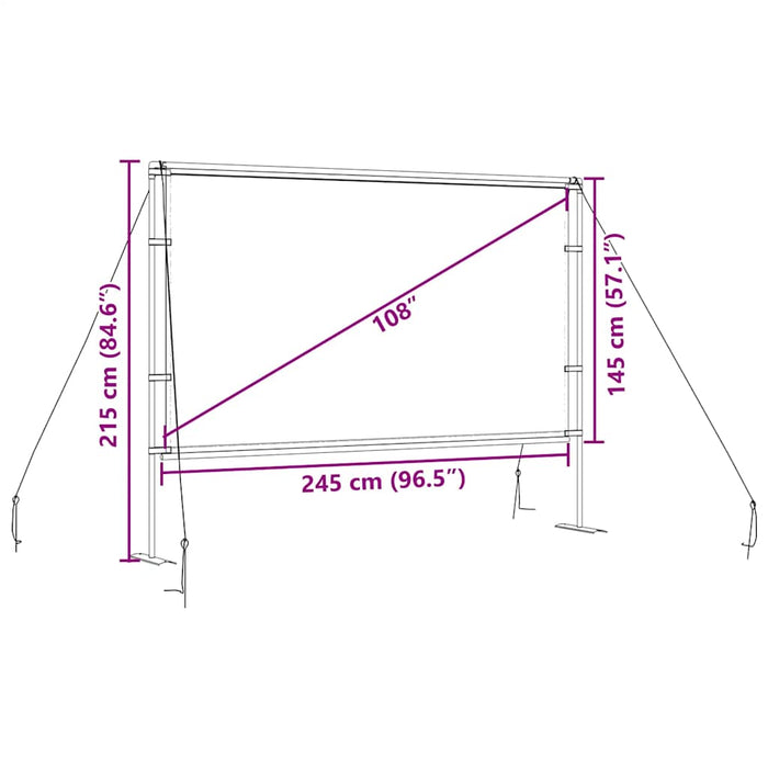 Projection Screen With Stands 108 Inch 16:9 Aobobpo