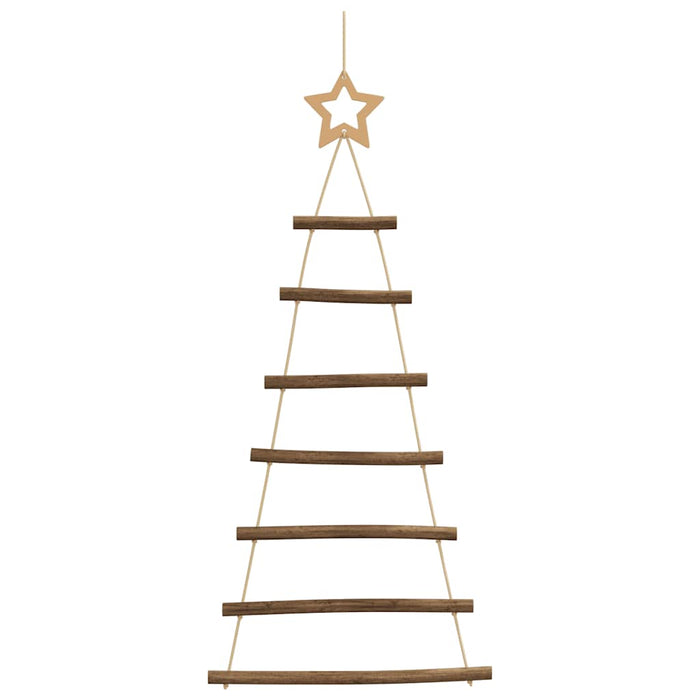  Hanging Christmas Trees With Top Stars 2 Pcs 42X90 Cm Natural Branch Aobobbk