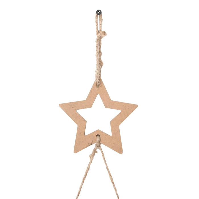  Hanging Christmas Trees With Top Stars 2 Pcs 42X90 Cm Natural Branch Aobobbk