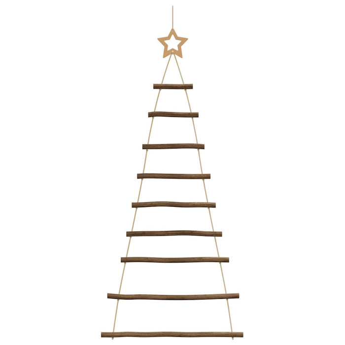  Hanging Christmas Trees With Top Stars 2 Pcs 55X120 Cm Natural Branch Aobobob