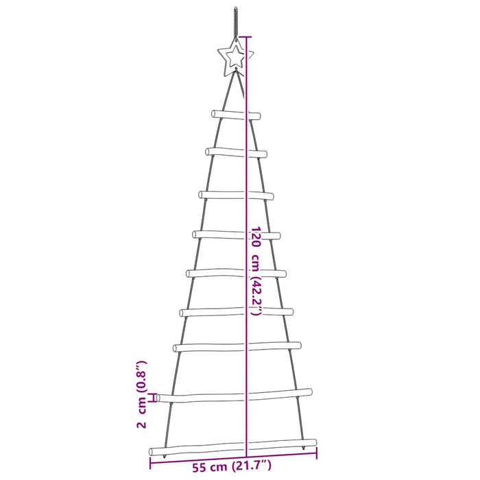  Hanging Christmas Trees With Top Stars 2 Pcs 55X120 Cm Natural Branch Aobobob