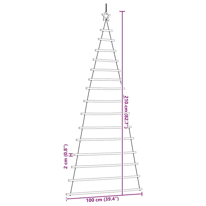  Hanging Christmas Tree With Top Star 100X210 Cm Natural Branch Aobobot