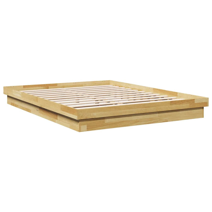 Queen Size Bed Frame Without Mattress 150X200 Cm Solid Wood Oak Ttopitx