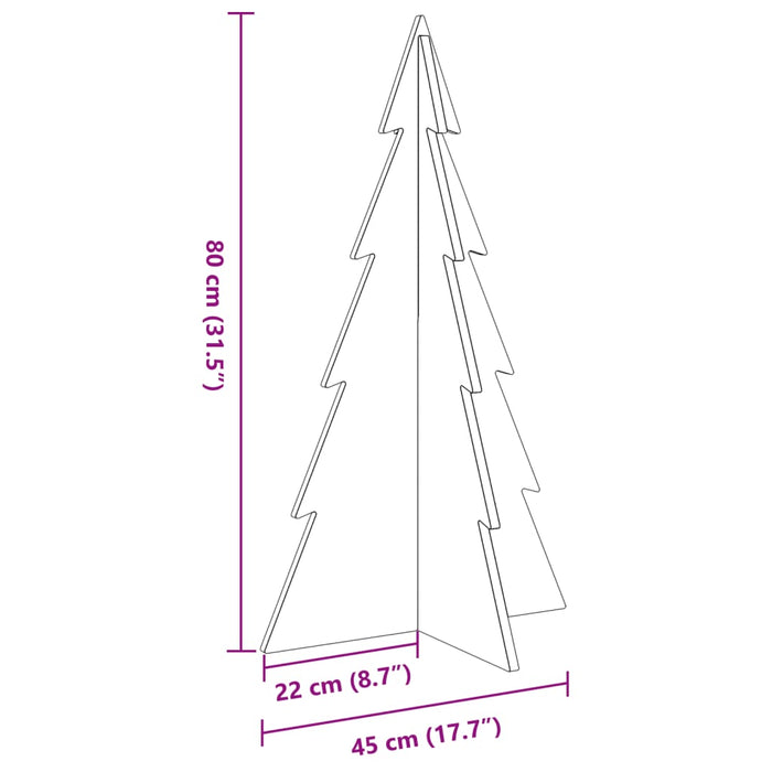 Wooden Christmas Tree For Decoration 80 Cm Solid Wood Pine Npnoln