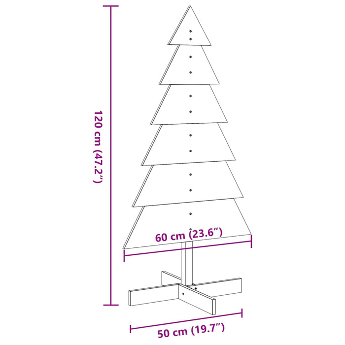 Wooden Christmas Tree For Decoration 120 Cm Solid Wood Pine Npnonk