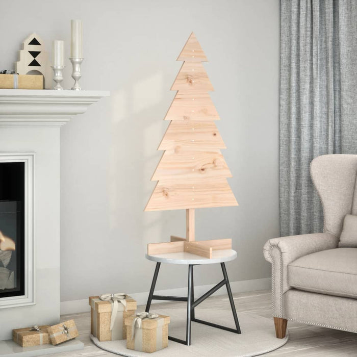Wooden Christmas Tree For Decoration 120 Cm Solid Wood Pine Npnonk