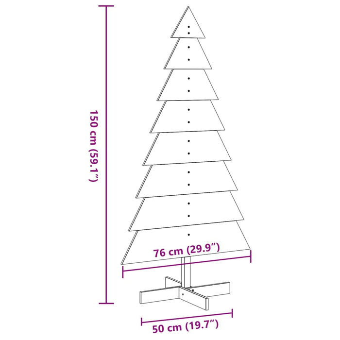 Wooden Christmas Tree For Decoration 150 Cm Solid Wood Pine Npnokx