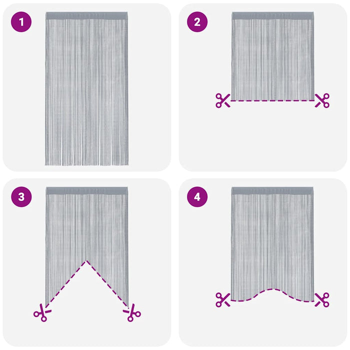 String Curtains 2 Pcs Anthracite 140X250 Cm Aobxbpx