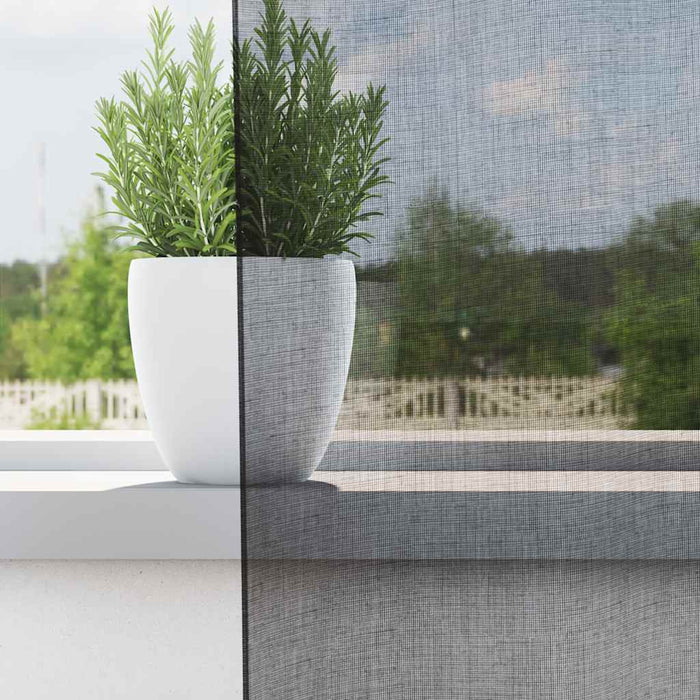 Voile Curtains With Grommets 2 Pcs Black 140X245 Cm Aobxblx