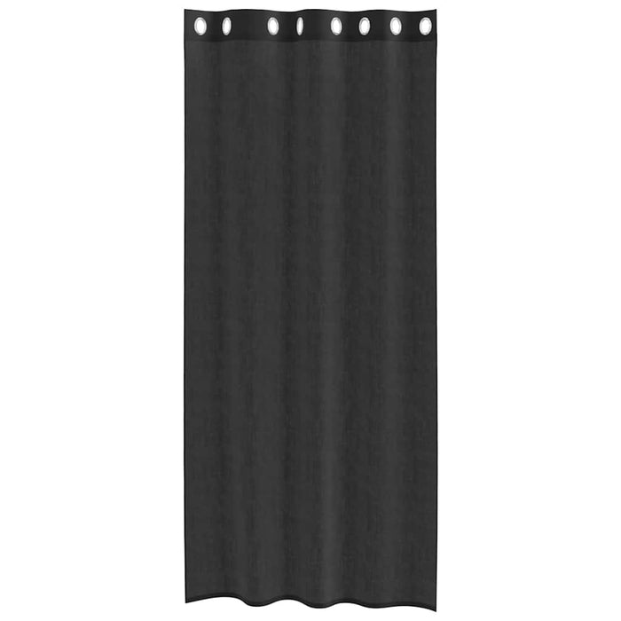 Voile Curtains With Grommets 2 Pcs Black 140X245 Cm Aobxblx