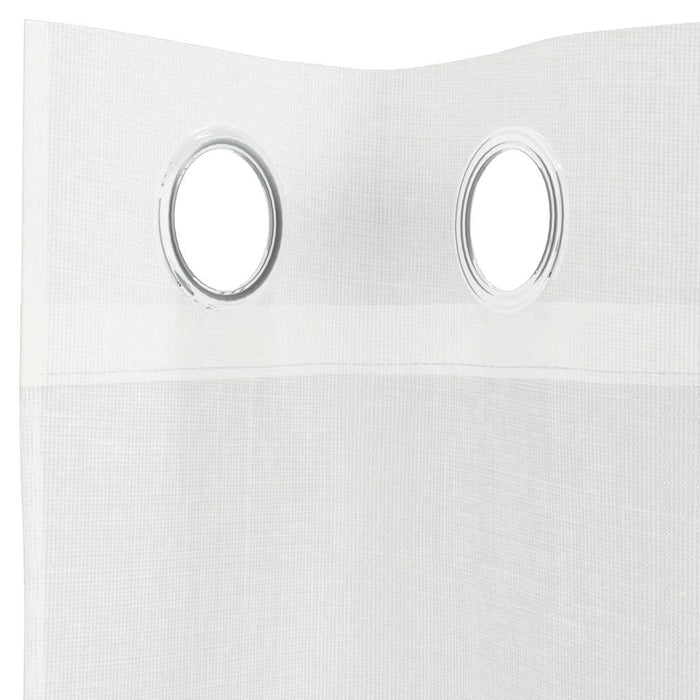 Voile Curtains With Grommets 2 Pcs White Aobxopx
