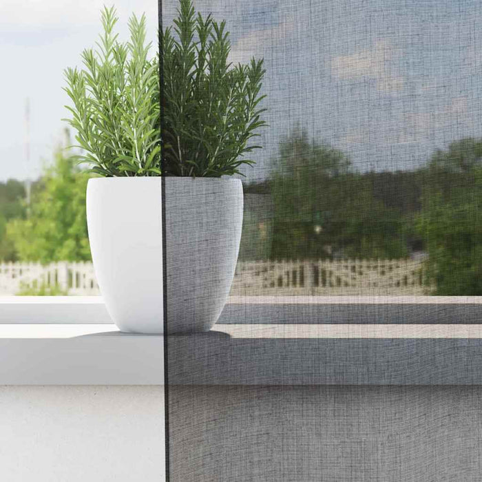 Voile Curtains With Rod Pockets 2 Pcs Black Aobxolk