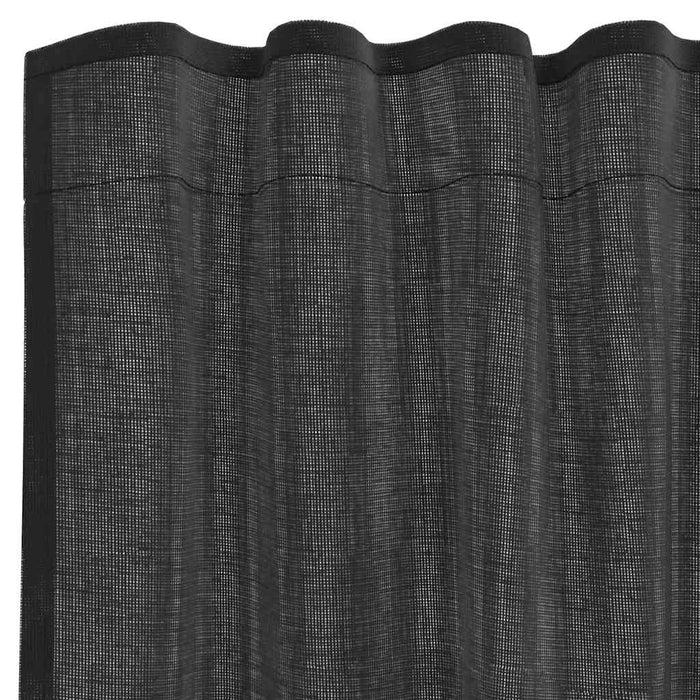 Voile Curtains With Rod Pockets 2 Pcs Black Aobxolk