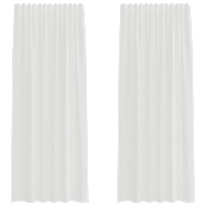 Voile Curtains With Rod Pockets 2 Pcs White Aobxxaa