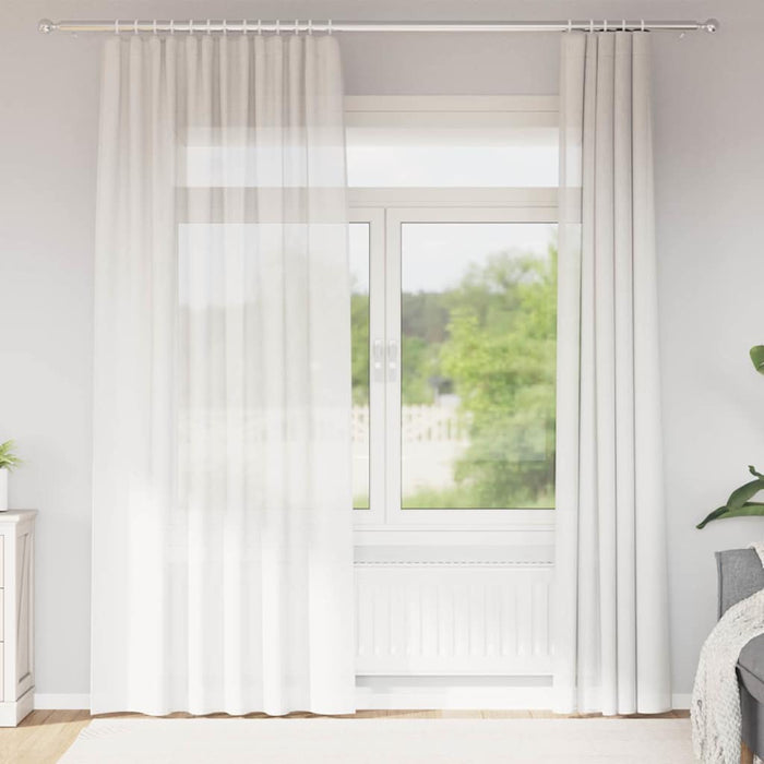 Voile Curtains With Rod Pockets 2 Pcs White Aobxxaa