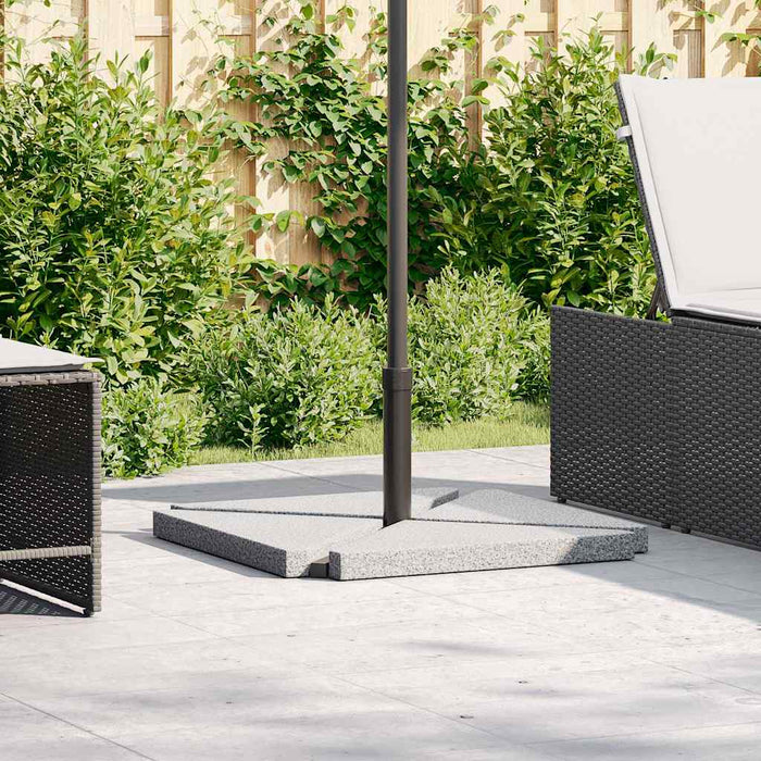 Umbrella Weight Plates 4 Pcs Grey Granite Triangular 14 Kg Ttonpnp