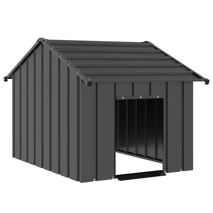 Dog House With Roof 83X130X85 Cm Galvanised Steel Aobbkop