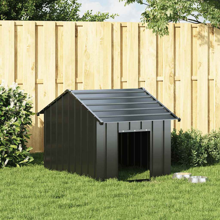 Dog House With Roof 83X130X85 Cm Galvanised Steel Aobbkop