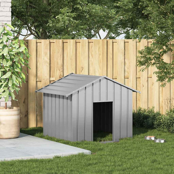 Dog House With Roof 131X101X102 Cm Galvanised Steel Aobbkon