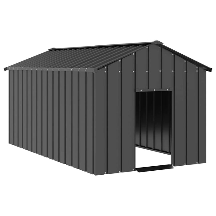 Dog House With Roof 114X202X101 Cm Galvanised Steel Aobbkxo