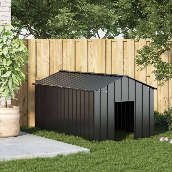 Dog House With Roof 114X202X101 Cm Galvanised Steel Aobbkxo