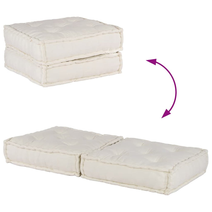 Modular Pouffe Cream 70X70X36 Fabric Abokbxt