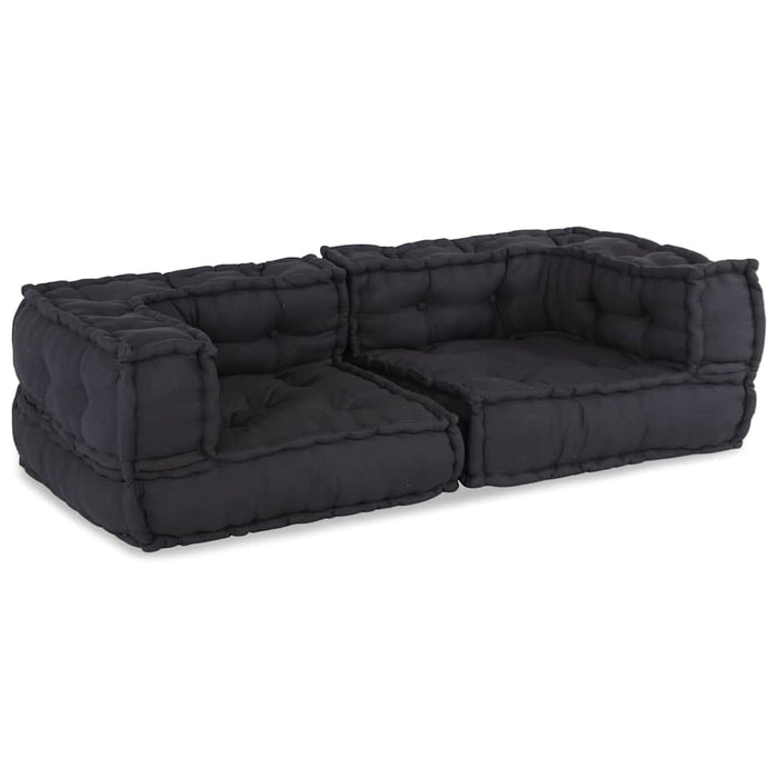 Modular Pouffe Anthracite 140X70X36 Fabric Abokbxn