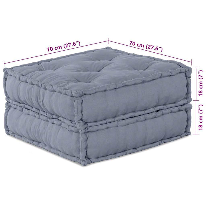 Modular Pouffe Grey 70X70X36 Fabric Abokbai
