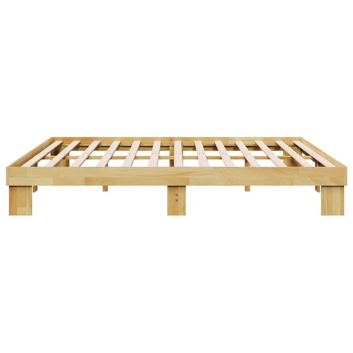King Size Bed Frame Without Mattress 180X200 Cm Solid Wood Oak Npokpa