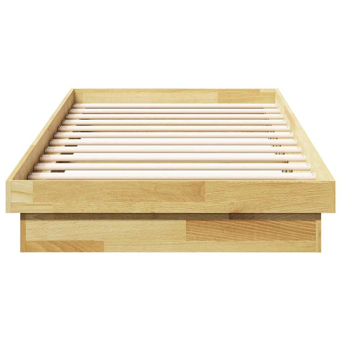 Single Size Bed Frame Without Mattress 90X190 Cm Solid Oak Wood Npokix