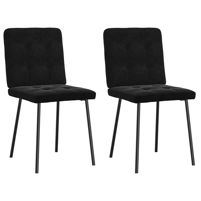 Dining Chairs 2 Pcs Black Velvet Aoboblt