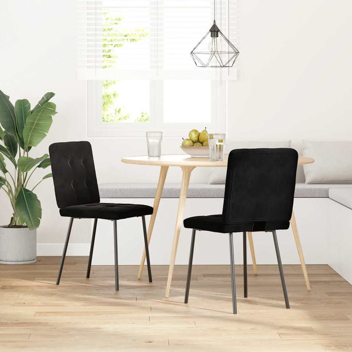 Dining Chairs 2 Pcs Black Velvet Aoboblt