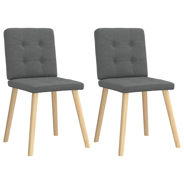 Dining Chairs 2 Pcs Dark Grey Fabric Aoboblk