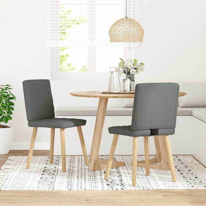 Dining Chairs 2 Pcs Dark Grey Fabric Aobooxx