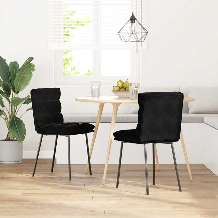 Dining Chairs 2 Pcs Black Velvet Aoboxnn