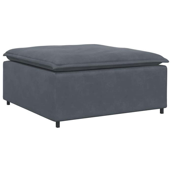 Modular Sofa With Footstool & Cushions Velvet Dark Grey Ttxoxxb