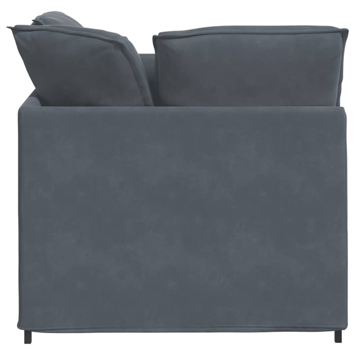 Modular Sofa With Footstool & Cushions Velvet Dark Grey Ttxoxxb