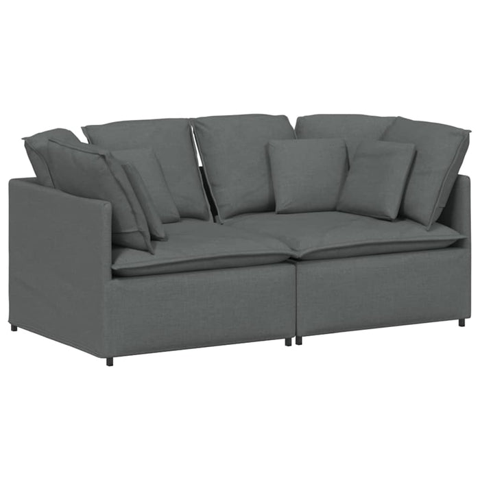 Modular Sofa With Cushions Fabric Dark Grey Ttxoxtn