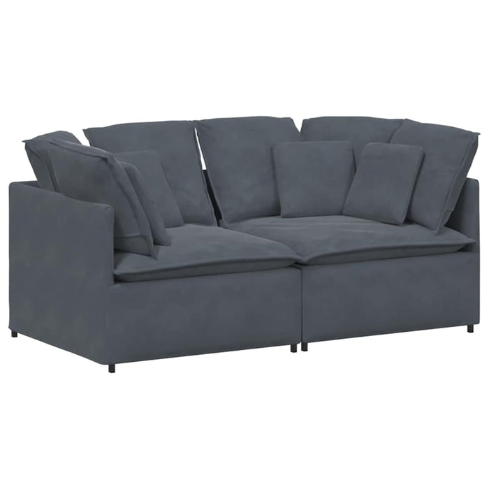 Modular Sofa With Cushions Velvet Dark Grey Ttxoxpb