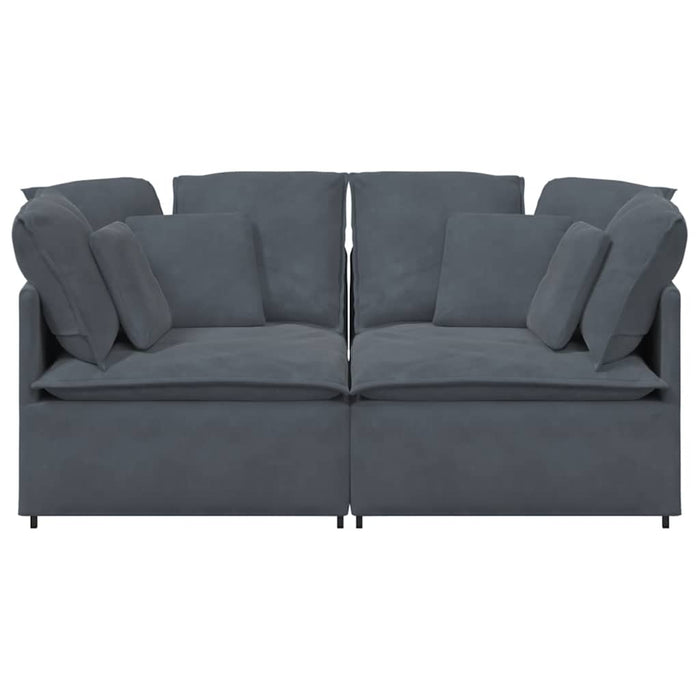 Modular Sofa With Cushions Velvet Dark Grey Ttxoxpb