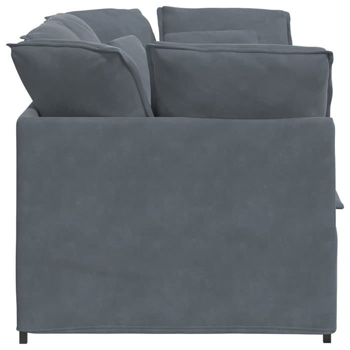 Modular Sofa With Cushions Velvet Dark Grey Ttxoxpb