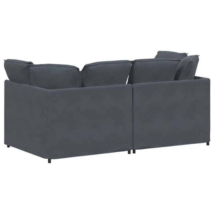 Modular Sofa With Cushions Velvet Dark Grey Ttxoxpb
