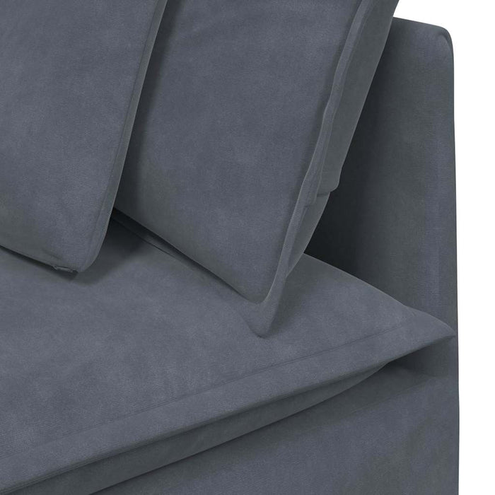 Modular Sofa With Cushions Velvet Dark Grey Ttxoxpb