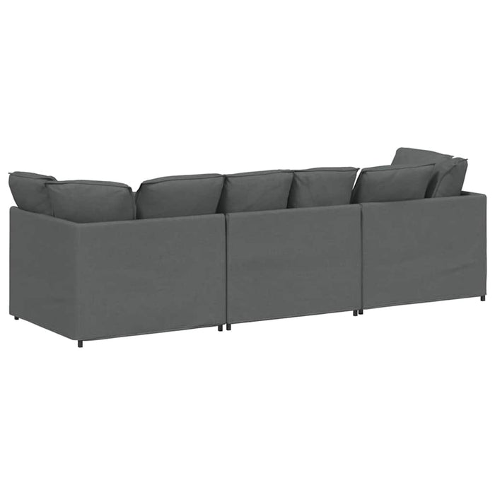 Modular Sofa With Cushions Fabric Dark Grey Ttxoxln