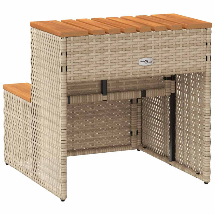 Hot Tub Step Beige 50X50X50.5 Cm Poly Rattan And Solid Acacia Aobtkax