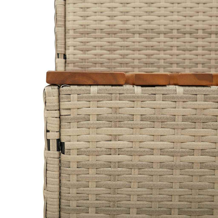Hot Tub Step Beige 100X50X50.5 Cm Poly Rattan And Solid Acacia Aobtkal
