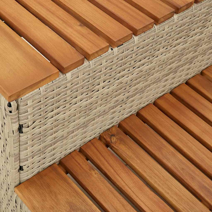 Hot Tub Step Beige 100X50X50.5 Cm Poly Rattan And Solid Acacia Aobtkal